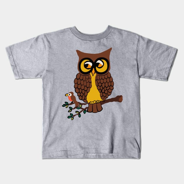 Vintage Owl Kids T-Shirt by Kelliboo